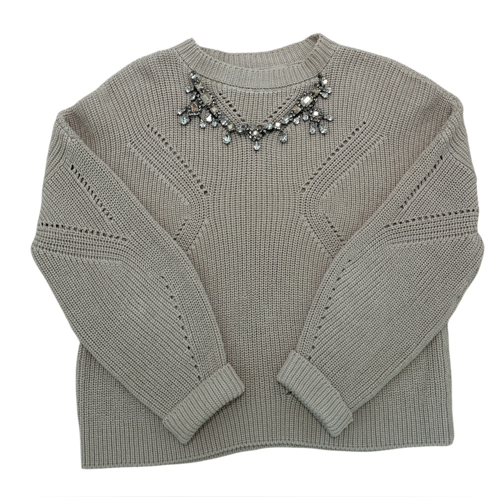 Ermanno Scervino Cream Sweater with Crystals brooches size 42